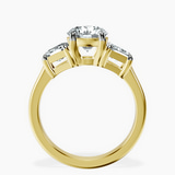 14ct Yellow Gold Dianna Three Stone Side Trapezium Lab Diamond Ring side right image one