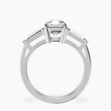 Platinum Jennifer Lopez Three Stone Side Baguette Lab Diamond Ring side right image one