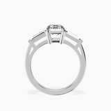 10kt White Gold Jennifer Lopez Three Stone Side Baguette Lab Diamond Ring side right image one