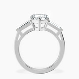 Platinum Jennifer Lopez Three Stone Side Baguette Lab Diamond Ring side right image one