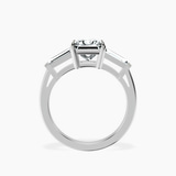 Platinum Jennifer Lopez Three Stone Side Baguette Lab Diamond Ring side right image one