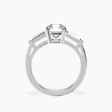 Platinum Jennifer Lopez Three Stone Side Baguette Lab Diamond Ring side right image one