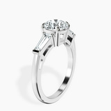 Platinum Jennifer Lopez Three Stone Side Baguette Lab Diamond Ring standing product image one