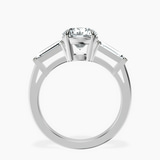 Platinum Jennifer Lopez Three Stone Side Baguette Lab Diamond Ring side right image one