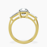10kt Yellow Gold Jennifer Lopez Three Stone Side Baguette Lab Diamond Ring side right image one