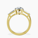 14kt Yellow Gold Jennifer Lopez Three Stone Side Baguette Lab Diamond Ring side right image one