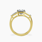 10kt Yellow Gold Jennifer Lopez Three Stone Side Baguette Lab Diamond Ring side right image one