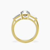 10kt Yellow Gold Jennifer Lopez Three Stone Side Baguette Lab Diamond Ring side right image one