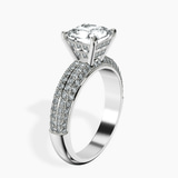 9ct White Gold Amira Luxe Secret Double Halo Lab Diamond Ring standing product image one
