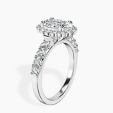18ct White Gold Vionna Round Halo Lab Diamond Ring standing product image one
