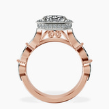 18ct Rose Gold Micaela Halo Lab Diamond Ring side right image one
