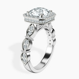 Platinum Micaela Halo Lab Diamond Ring standing product image one