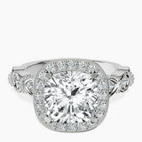 Platinum Micaela Halo Lab Diamond Ring front image