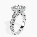 Platinum Micaela Halo Lab Diamond Ring standing product image one