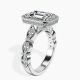 Platinum Micaela Halo Lab Diamond Ring standing product image one
