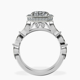 Platinum Micaela Halo Lab Diamond Ring side right image one