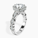 Platinum Micaela Halo Lab Diamond Ring standing product image one