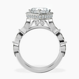 Platinum Micaela Halo Lab Diamond Ring side right image one