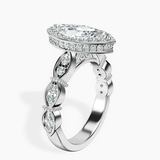 Platinum Micaela Halo Lab Diamond Ring standing product image one