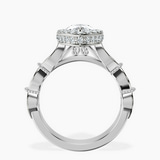 Platinum Micaela Halo Lab Diamond Ring side right image one
