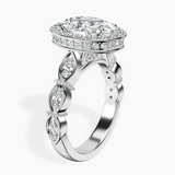 Platinum Micaela Halo Lab Diamond Ring standing product image one
