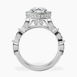 Platinum Micaela Halo Lab Diamond Ring side right image one