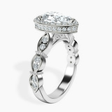 14kt White Gold Micaela Halo Lab Diamond Ring standing product image one