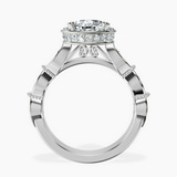 14kt White Gold Micaela Halo Lab Diamond Ring side right image one