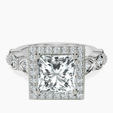 Platinum Micaela Halo Lab Diamond Ring front image