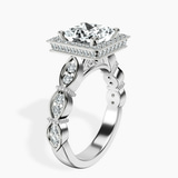 Platinum Micaela Halo Lab Diamond Ring standing product image one