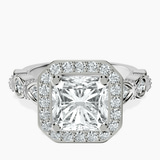 Platinum Micaela Halo Lab Diamond Ring front image