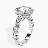 Platinum Micaela Halo Lab Diamond Ring standing product image one