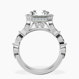 Platinum Micaela Halo Lab Diamond Ring side right image one