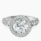 Platinum Micaela Halo Lab Diamond Ring front image