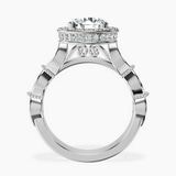 Platinum Micaela Halo Lab Diamond Ring side right image one