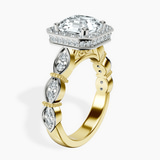 10kt Yellow Gold Micaela Halo Lab Diamond Ring standing product image one