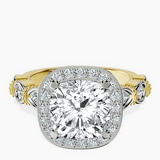 10kt Yellow Gold Micaela Halo Lab Diamond Ring front image
