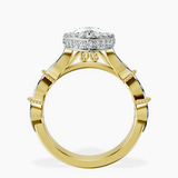 14ct Yellow Gold Micaela Halo Lab Diamond Ring side right image one