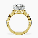 14ct Yellow Gold Micaela Halo Lab Diamond Ring side right image one