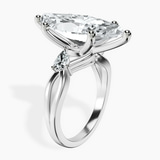10kt White Gold Odette Three Stone Bypass Lab Diamond Ring standing product image one