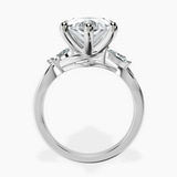 10kt White Gold Odette Three Stone Bypass Lab Diamond Ring side right image one