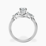 Platinum Odette Three Stone Bypass Lab Diamond Ring side right image one