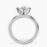 10kt White Gold Juniper Crossover Solitaire Lab Diamond Ring side right image one