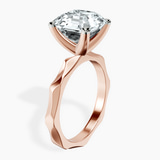 14kt Rose Gold Magnolia Texture Solitaire Lab Diamond Ring standing product image one