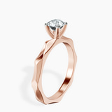 10kt Rose Gold Magnolia Texture Solitaire Lab Diamond Ring standing product image one