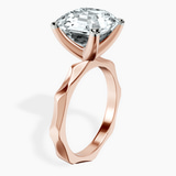 14kt Rose Gold Magnolia Texture Solitaire Lab Diamond Ring standing product image one