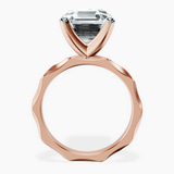 14kt Rose Gold Magnolia Texture Solitaire Lab Diamond Ring side right image one