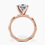 10kt Rose Gold Magnolia Texture Solitaire Lab Diamond Ring side right image one