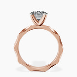 14kt Rose Gold Magnolia Texture Solitaire Lab Diamond Ring side right image one