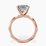 14kt Rose Gold Magnolia Texture Solitaire Lab Diamond Ring side right image one